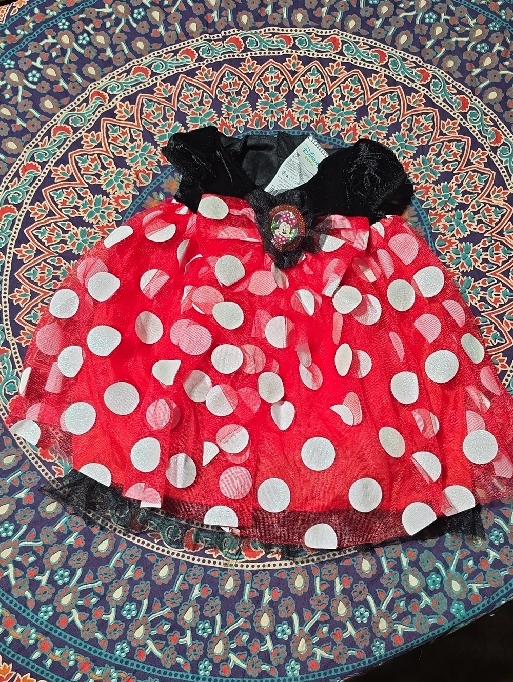 Disney Red and White Polka Dot Minnie Mouse Dress with Black Bodice
